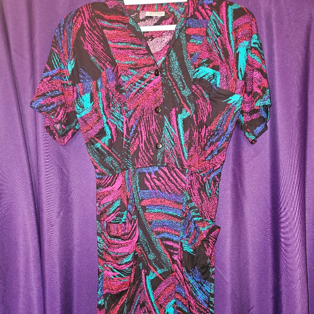 Vintage 80s JB Too Colorful Dress